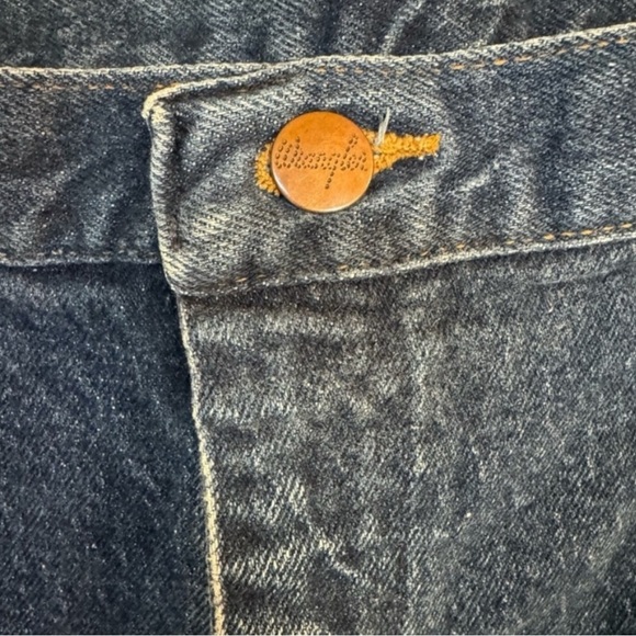 VINTAGE WRANGLER Straight Leg Classic Denim Blue Jeans - 42x34 - Picture 4 of 14